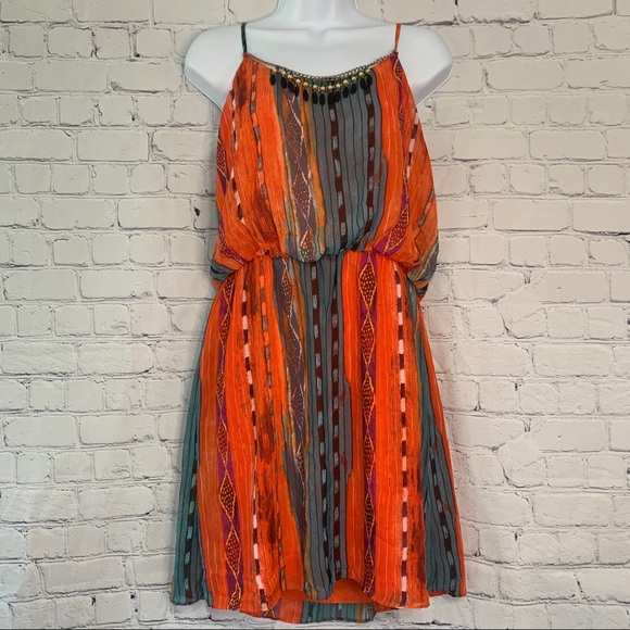City Triangles Dresses & Skirts - NWT City Triangle Orange & Blue Dress Size XL
